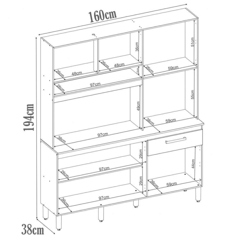 Alma Kitchen Cabinet - Modern Storage Solution