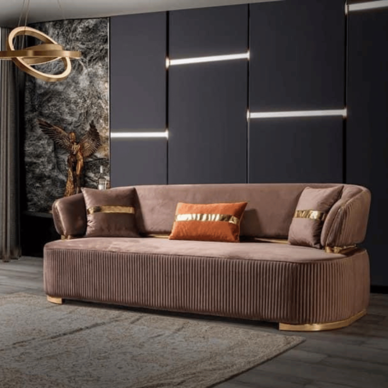 Camalie Premium 3-Seater Sofa, showcasing its elegant design and premium upholstery, perfect for adding style to any living space.