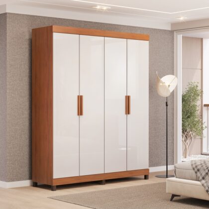 Mary 4 Door Wardrobe - Modern Design and Ample Storage for Stylish Bedroom Organization