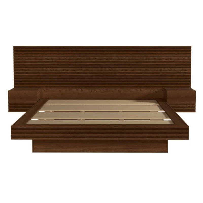 Samba Queen Size Bed Frame with Side Table - Modern and Functional Bedroom Set
