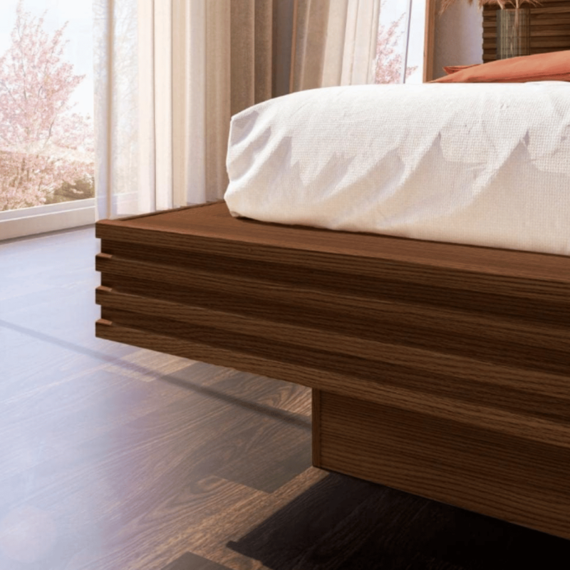 Samba Queen Size Bed Frame with Side Table - Modern and Functional Bedroom Set