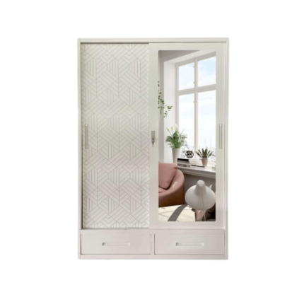 Trendy 2 Door Metal Sliding Wardrobe - Sleek and Functional Wardrobe Design