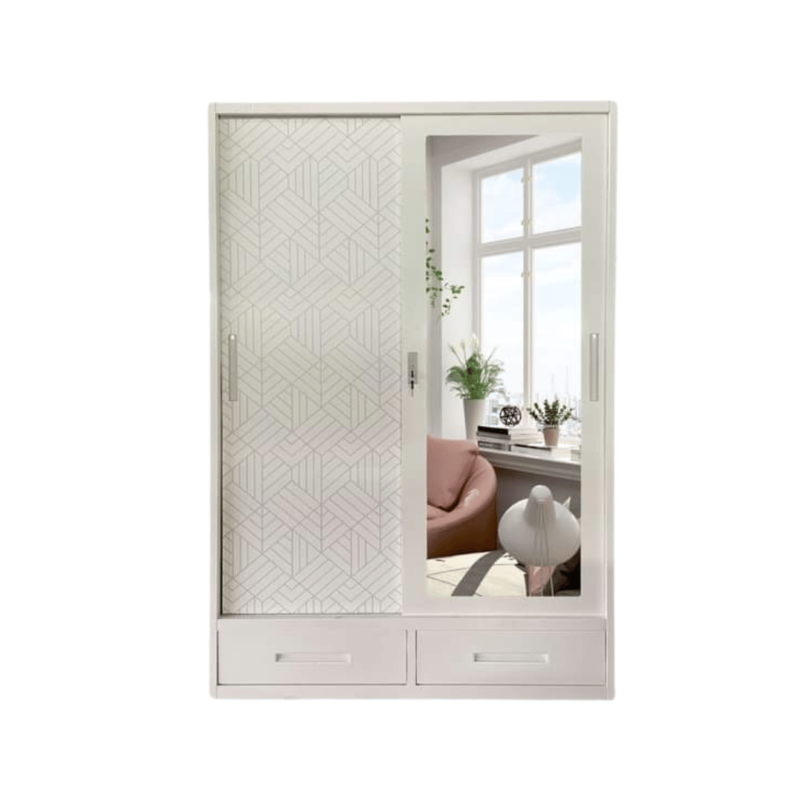 Trendy 2 Door Metal Sliding Wardrobe - Sleek and Functional Wardrobe Design